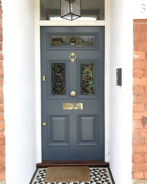 elaborate edwardian leadlight door and frame with textured and stained glass panelling enhanced