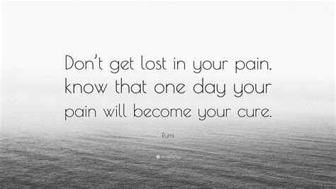 Rumi Quote Dont Get Lost In Your Pain Know That One Day Your Pain