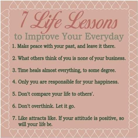 7 Life lessons to improve your everyday. | Sayings | Pinterest