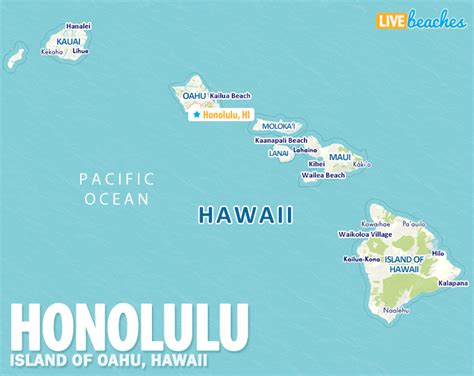 Map Of Honolulu Hawaii Live Beaches