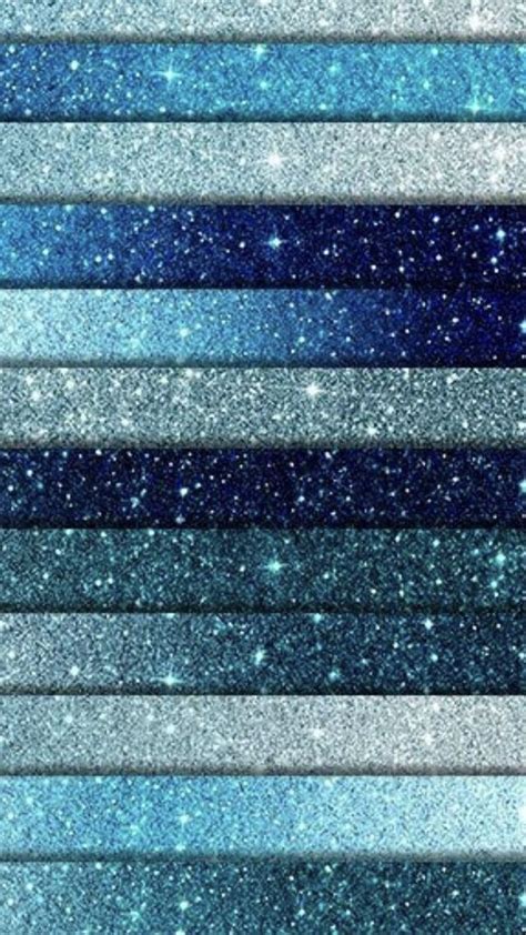 Blue And Silver Glitter Stripes With Stars In The Background