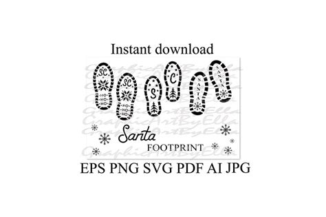Santa Footprints Set Santa Boots Svg Santa Claus Boot Vector Etsy