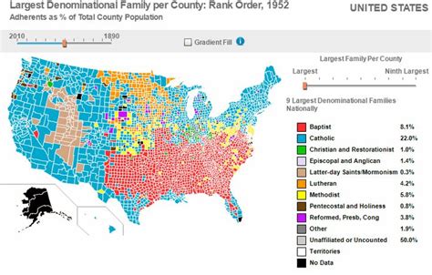 Major Religious Families By Counties Of The United States Vivid Maps Map Activities United