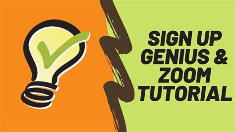 Sign Up Genius And Zoom Tutorial Youtube