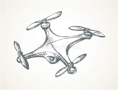 Drone In Flight Vector Drawing Stock Vector Illustration Of Cartoon