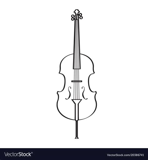 Isolated Cello Icon Musical Instrument Royalty Free Vector