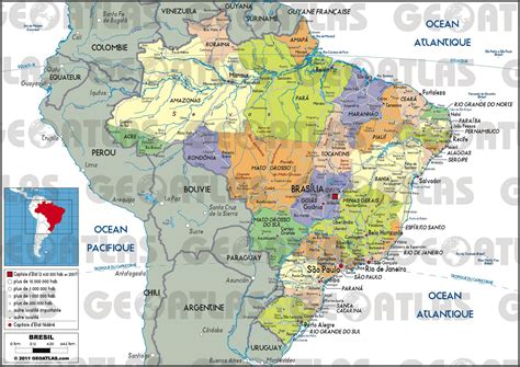 Carte Du Brésil Plusieurs Cartes Du Pays En Amérique Du Sud
