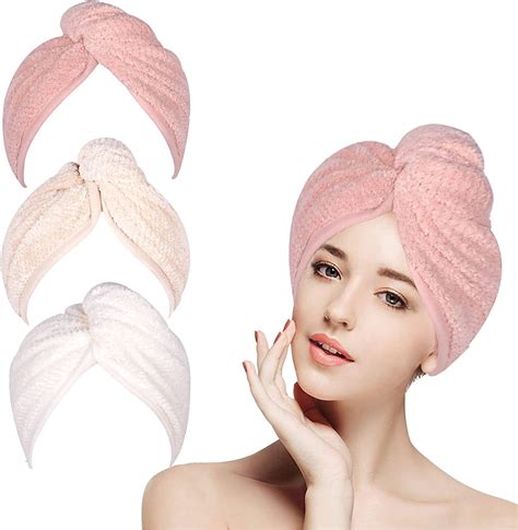 3 Packs Microfiber Hair Towels Hair Towel Wraps For Women Quick Drying