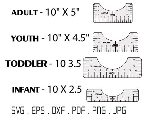 Tshirt Ruler Bundle SVG, Shirt Placement Guide, T-shirt Alignment Tool