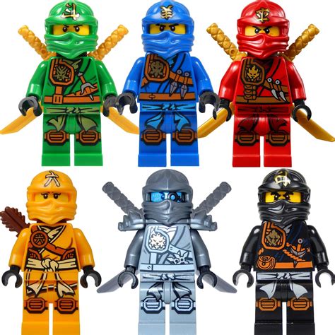 lego ninjago figurenset 6 ninjago figuren lloyd jay kai cole skylor und titanium zane mit
