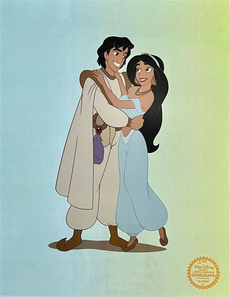 Disney Princess Jasmine And Aladdin Limited Edition Sericel Forgotten