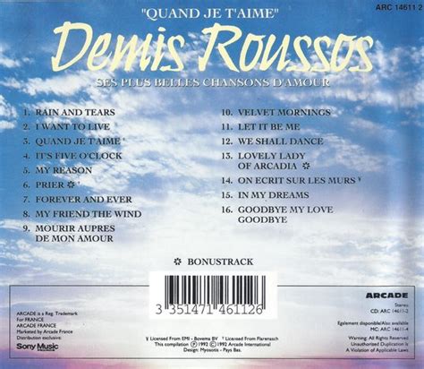 Demis Roussos Quand Je Taime Demis Roussos Cd Album Muziek