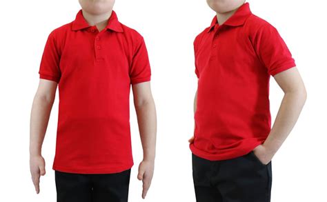 36 Units Of Boys Cotton Blend Short Sleeve School Uniform Polo Shirt