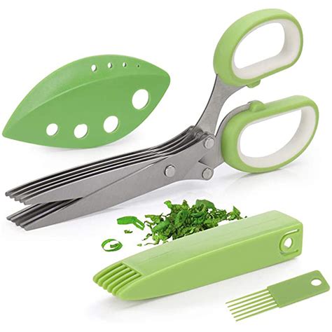 Herb Scissors With 5 Blades Kitchen Gadgets Cutter Kitchen Scissors