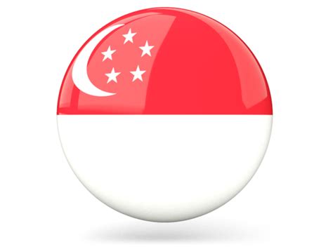 Glossy Round Icon Illustration Of Flag Of Singapore