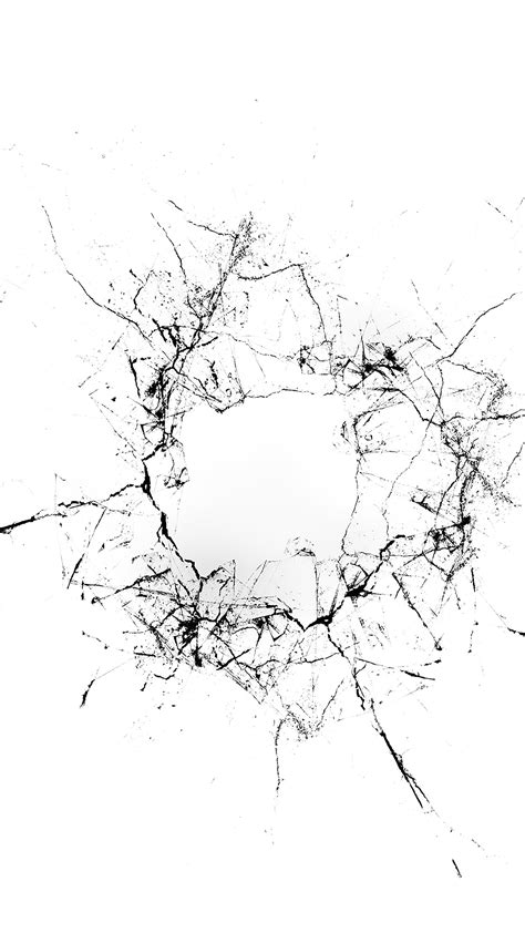 Vu20 Crack Glass White Bw Texture Pattern Wallpaper