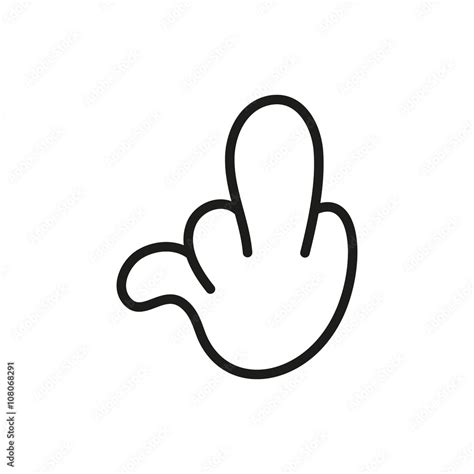 Hand Showing Middle Finger Up Fuck You Or Fuck Off Simple Black Minimal Icon On White