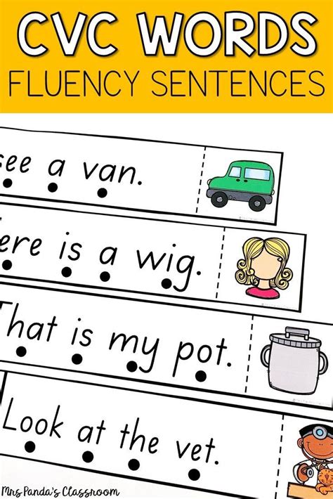 Remember, vowels are the letters a, e, i, o, u (sometimes y!), and. CVC Word Activity - CVC Word Fluency Sentences | Cvc words, Cvc word activities, Cvc word fluency