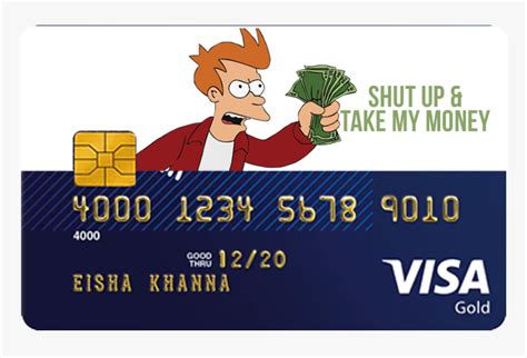 Perfect to use for swiping or rfid tap payment cards. Shut Up & Take My Money Credit And Debit Card Sticker - Visa Card, HD Png Download - kindpng