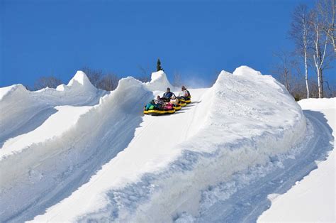 Mount snow's tubing hill has up to eight lanes of all thrills, no skills fun for the whole family. 6 Montreal Snow Tubing Destinations