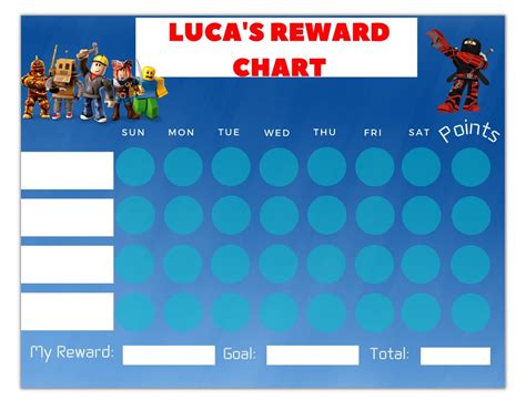Roblox Editable Reward Chart Gamer Reward Chart Printable Etsy