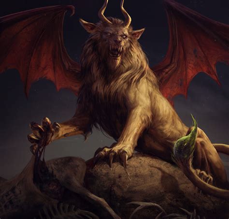 Manticore Mythological Creatures Fantasy Monster Greek Creatures