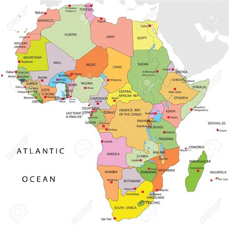 Mappa Politica Africa Popolazione Africa Mappe 1 Termometro Politico