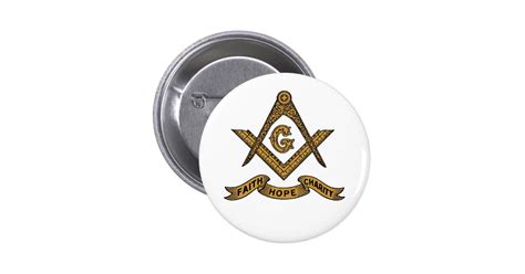Faith Hope Charity Masonic Emblem Button Zazzle
