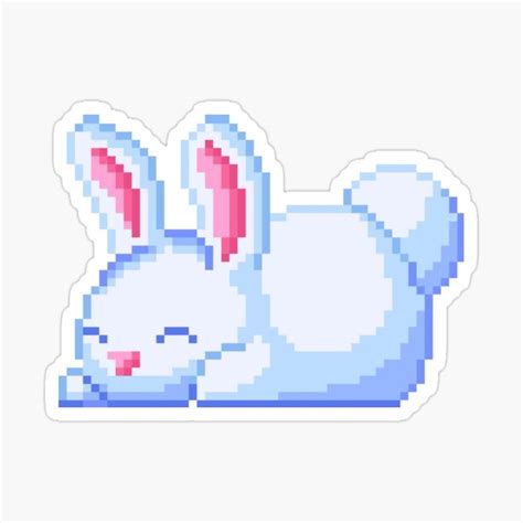 Pixelated Super Little Cute Bunny Sticker For Sale By Hopedetour