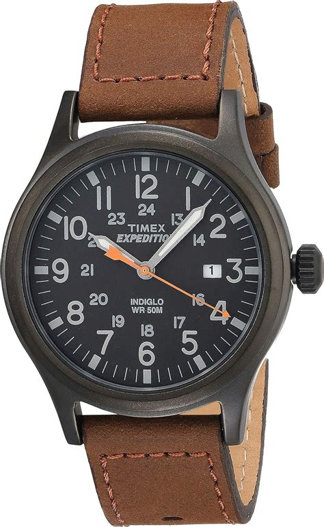 Timex Mens Tw4b12500 Expedition Scout 40mm Brownblack Leather Strap