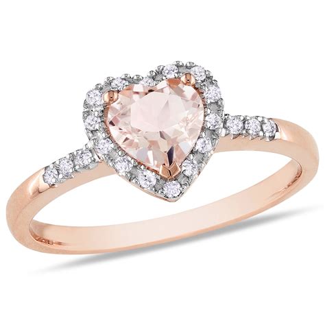 10k Rose Gold 065 Cttw Morganite And 008 Cttw Diamond Promise Ring