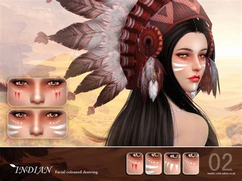 Indian Facial Colored Drawing 02 By S Club Ll At Tsr Sims 4 Updates
