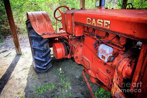 Big Red Case Tractor At Boone Hall Plantation Photograph By John
