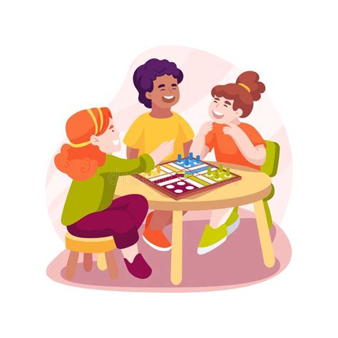 Playing Board Games Isolated Cartoon Vector Illustration Stock