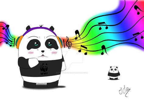 Panda Loves Music By Voidcustoms On Deviantart