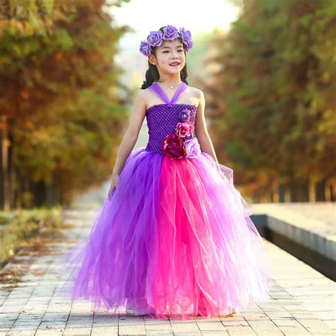 Kids Fancy Dress Girls Princess Flower Tutu Dress Gowns For Children