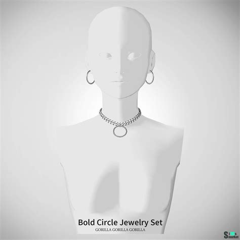 Комплект аксессуаров Bold Circle Jewelry Set для Симс 4 для The Sims