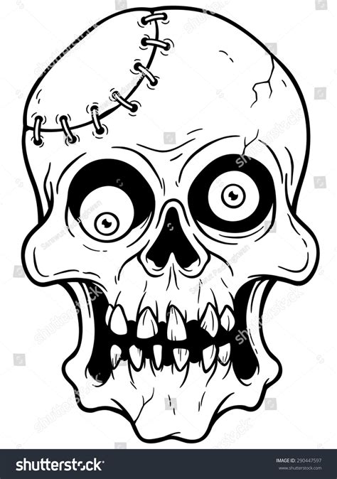 Vector Illustration Of Cartoon Zombie Face 290447597 Shutterstock