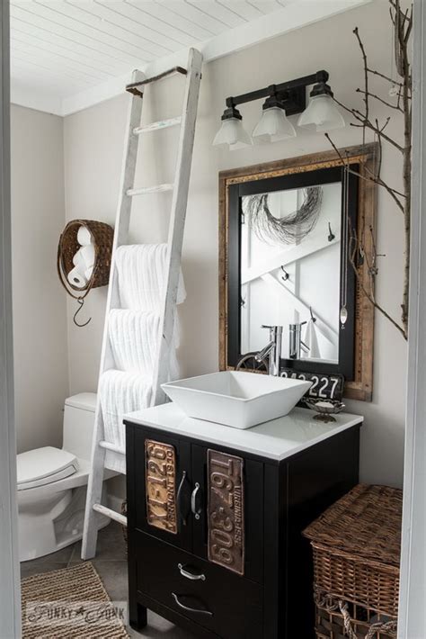 Keeping your bathroom clean, fresh and minimalist allows you to do more with a small area. Rustic Farmhouse Bathroom Ideas - Hative