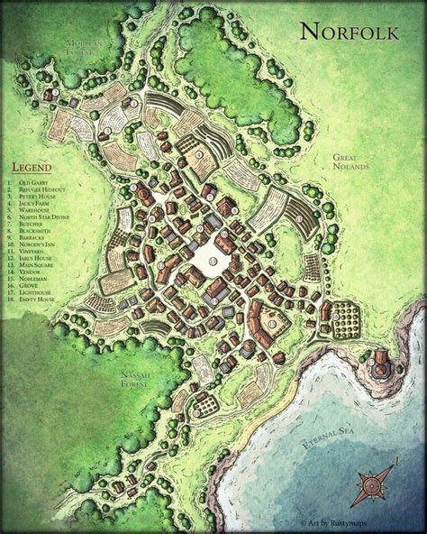 Norfolk Village Also Unlabeled In Fantasy City Map Fantasy World Map Fantasy Map