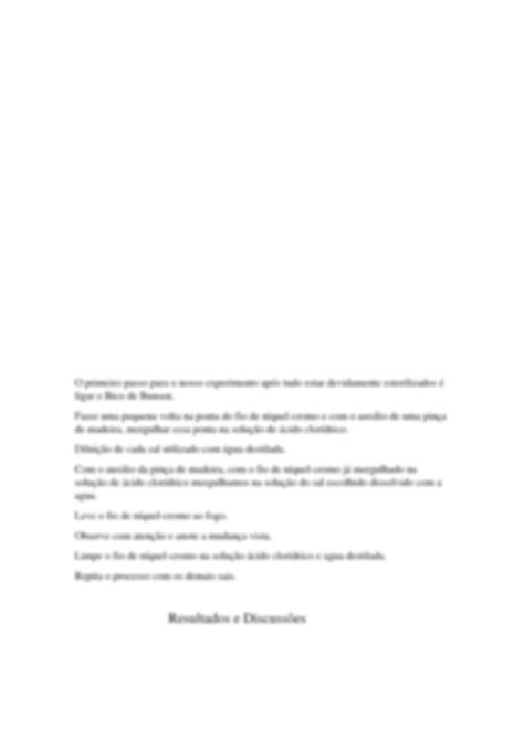 Teste De Chama Relatório