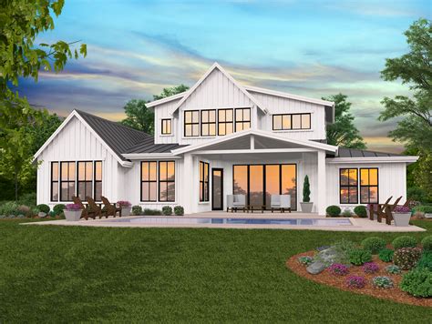 Pendleton House Plan Modern 2 Story Farmhouse Plans With Garage