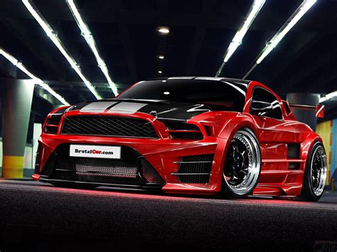 Auto Photo Look Tuning Luxurious Super Fast Cars Red Autos Mustang