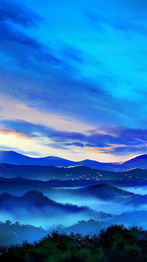 Anime Nature Wallpaper 4k Phone ~ Na20 Mountain Aurora Sky Night Star
