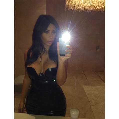 Look Kim Kardashian Flaunts Major Cleavage In Latest Sexy Selfie E News