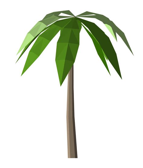 3ds Low Polygon Coconut And Palm Tree 12176925 Png