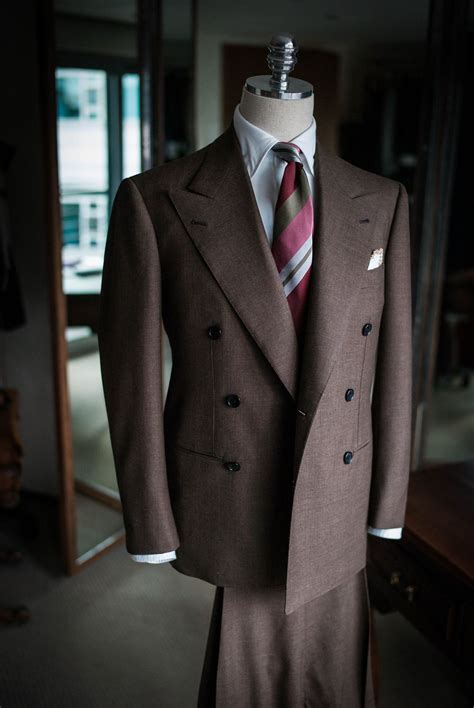 Bandtailor — Brown Double Breasted Suit With Bandtailor Sevenfold