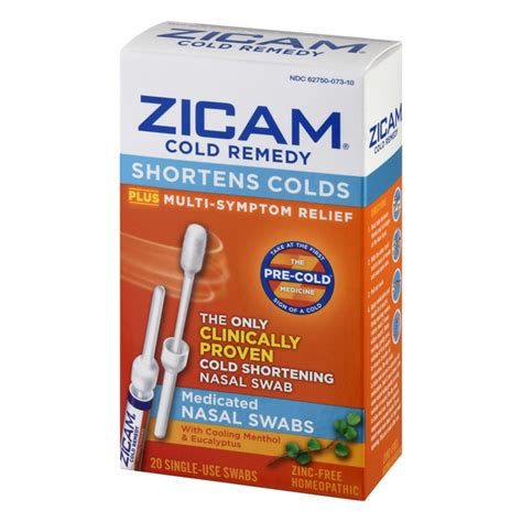 Zicam Cold Remedy Plus Multi Symptom Relief Nasal Swabs Hy Vee Aisles Online Grocery Shopping
