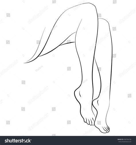 Nude Females Legs Line Drawing Illustration Stock Vector Royalty Free Shutterstock