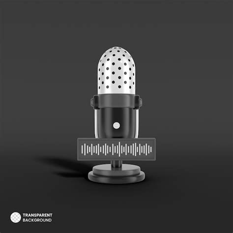Free Psd Podcast Microphone Icon Isolated 3d Render Illustration